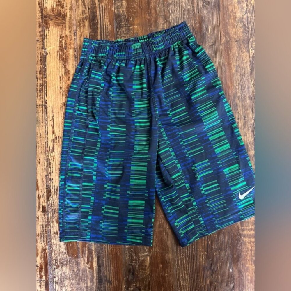 Nike Blue and Green Kids Shorts